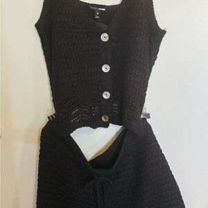 Black Knit Two-Piece Set